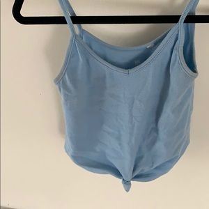 Cropped Ribbed Tank Top Tied